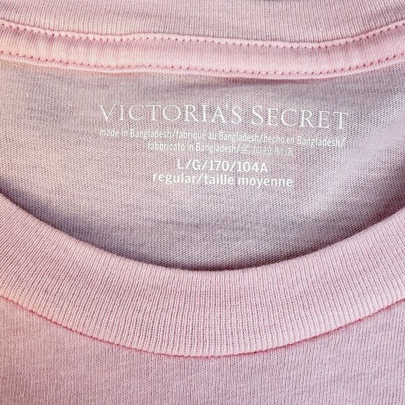 Victoria’s Secret Flannel 2 Piece Pajama Set Womens L Iconic Pink Stripe NWOT - Picture 9 of 16